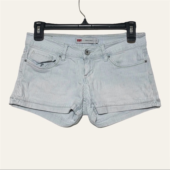 Levi’s Shorty Shorts Lightwash Striped - Picture 1 of 10